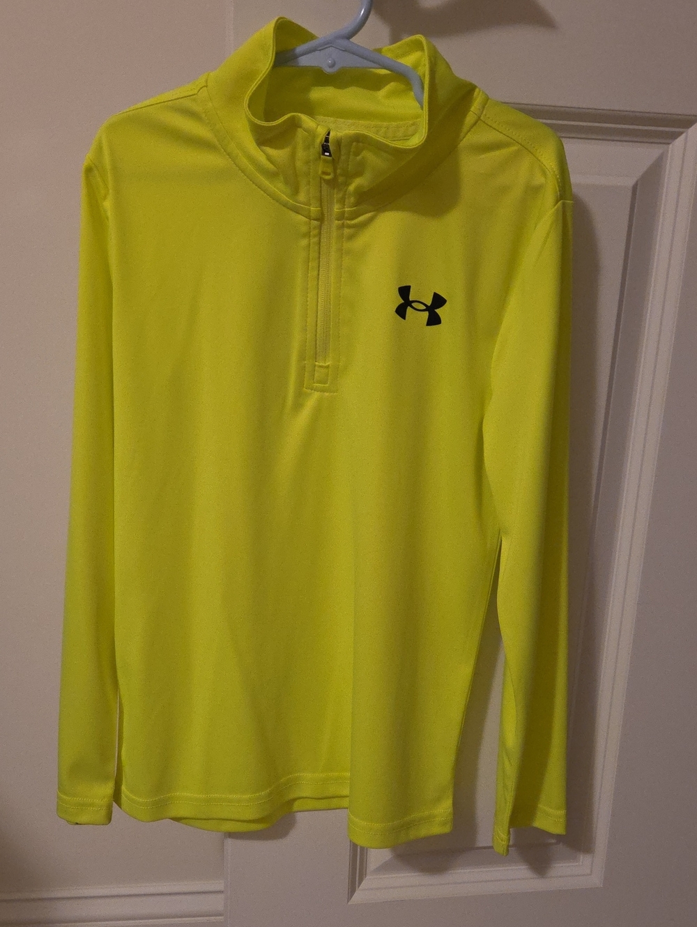 Under Armour Neon Yellow 1/4 Zip Athletic Top - Boys